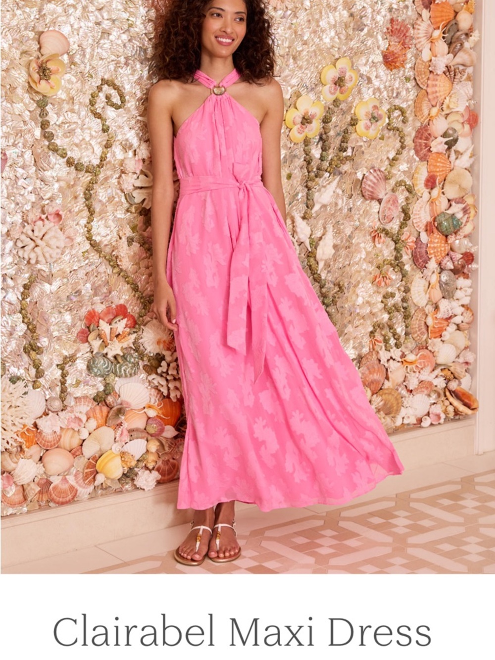 Lilly Pulitzer Pink Halter Maxi Dress New with Tags